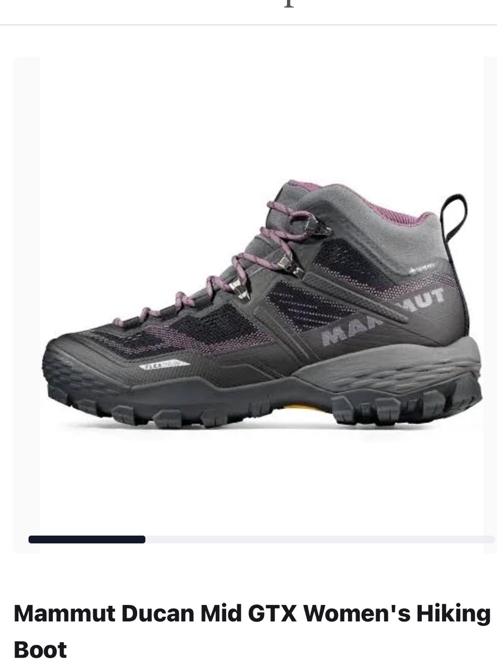 Mammut Women’s Ducan Mid Gore -Tex Hiking Boot, size 8.5 in Gray and Pink